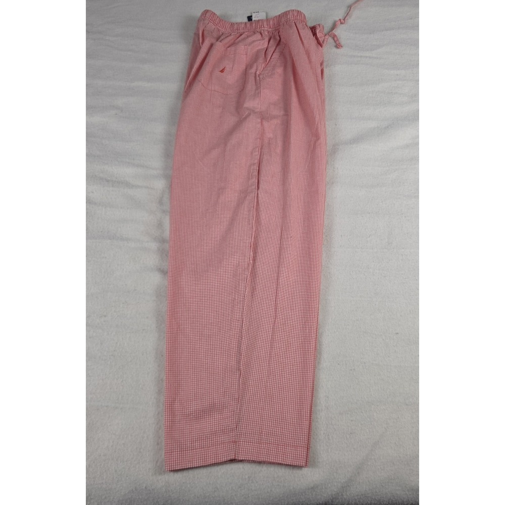 Nautica coral & white gingham checke lounge pajama pants NEW sz L